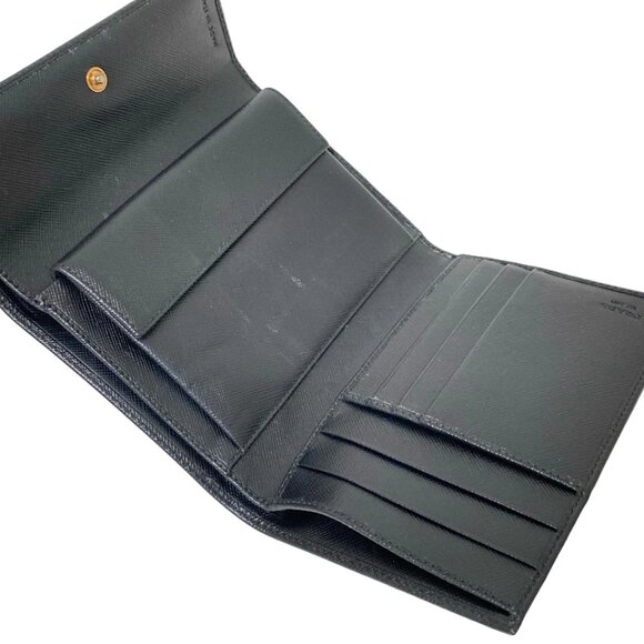 PRADA Black Leather Trifold Wallet 194-081025 - Picture 5 of 7